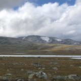 High plateau with glacier