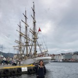 Old ship in the harbor of Bergen