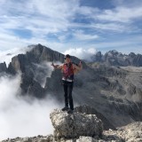 Caro on the summit of the Cima dei Lastei