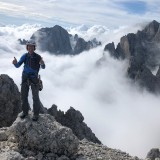 Sigi on the summit of the Cima dei Lastei (Photo: Caro)