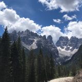 Landscape along the journey to the Dolomites