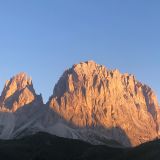 Sunrise at the Langkofel Group (view from the Sella Pass)