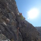 In the morning sun the temperatures are perfect for climbing