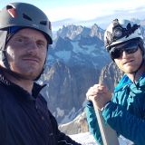 Bernhard and Richard on the summit of the Barre des Ecrins (Photo: Bernhard)
