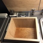 Removable storage box above water tank and refrigerator box control